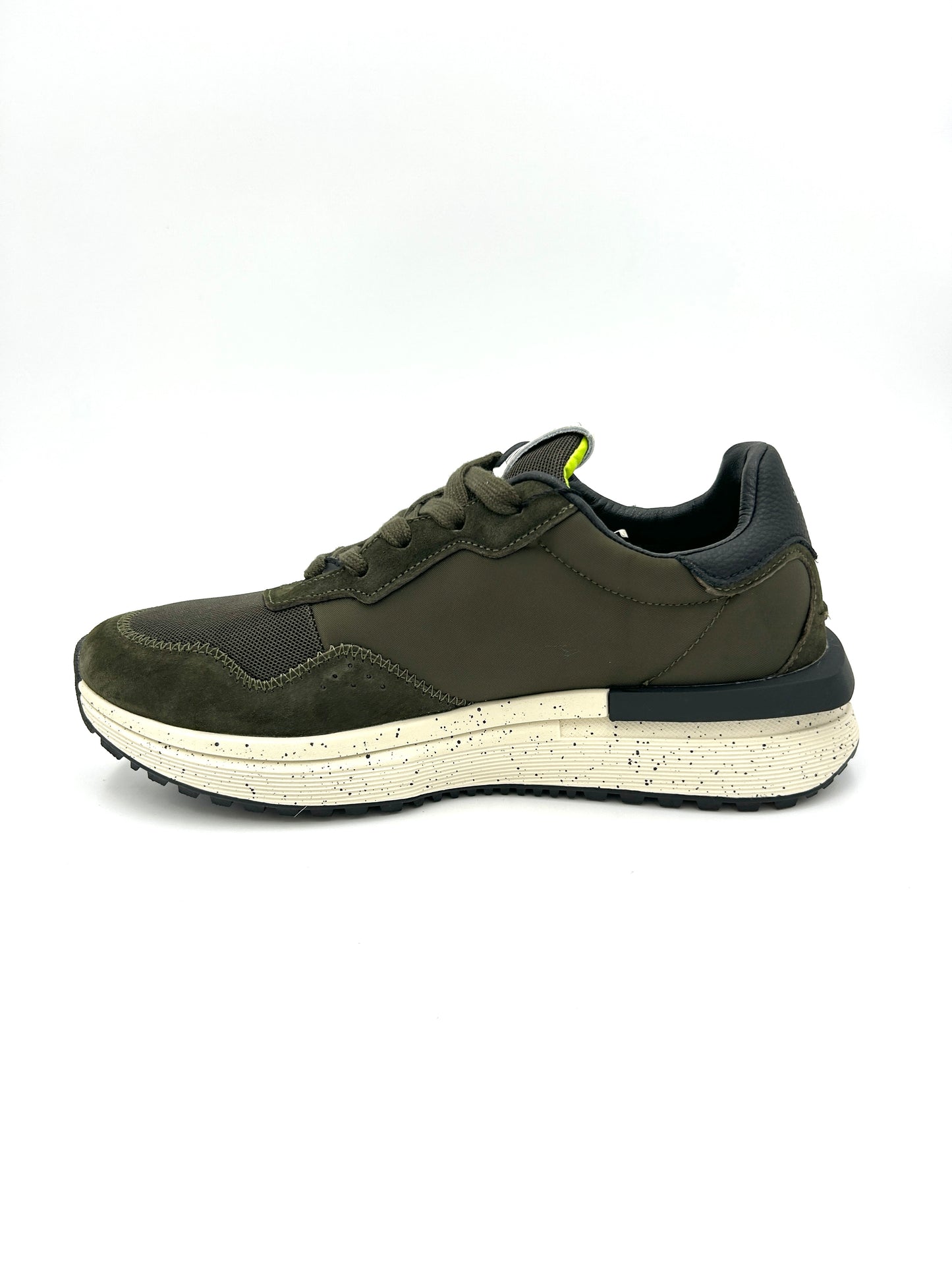 Sax Sneakers uomo Seth SD-LTH in camoscio e tessuto / verde e nero - Sax