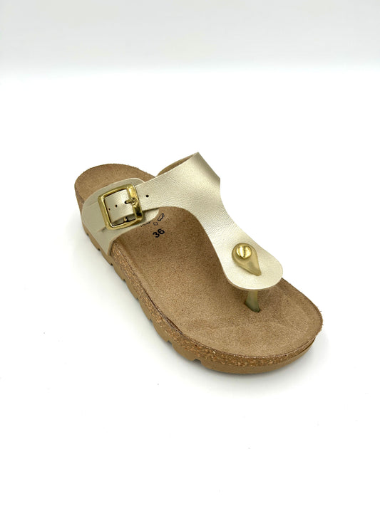 Easy walk Sandalo Platform infradito regolabile / Oro - easy walk