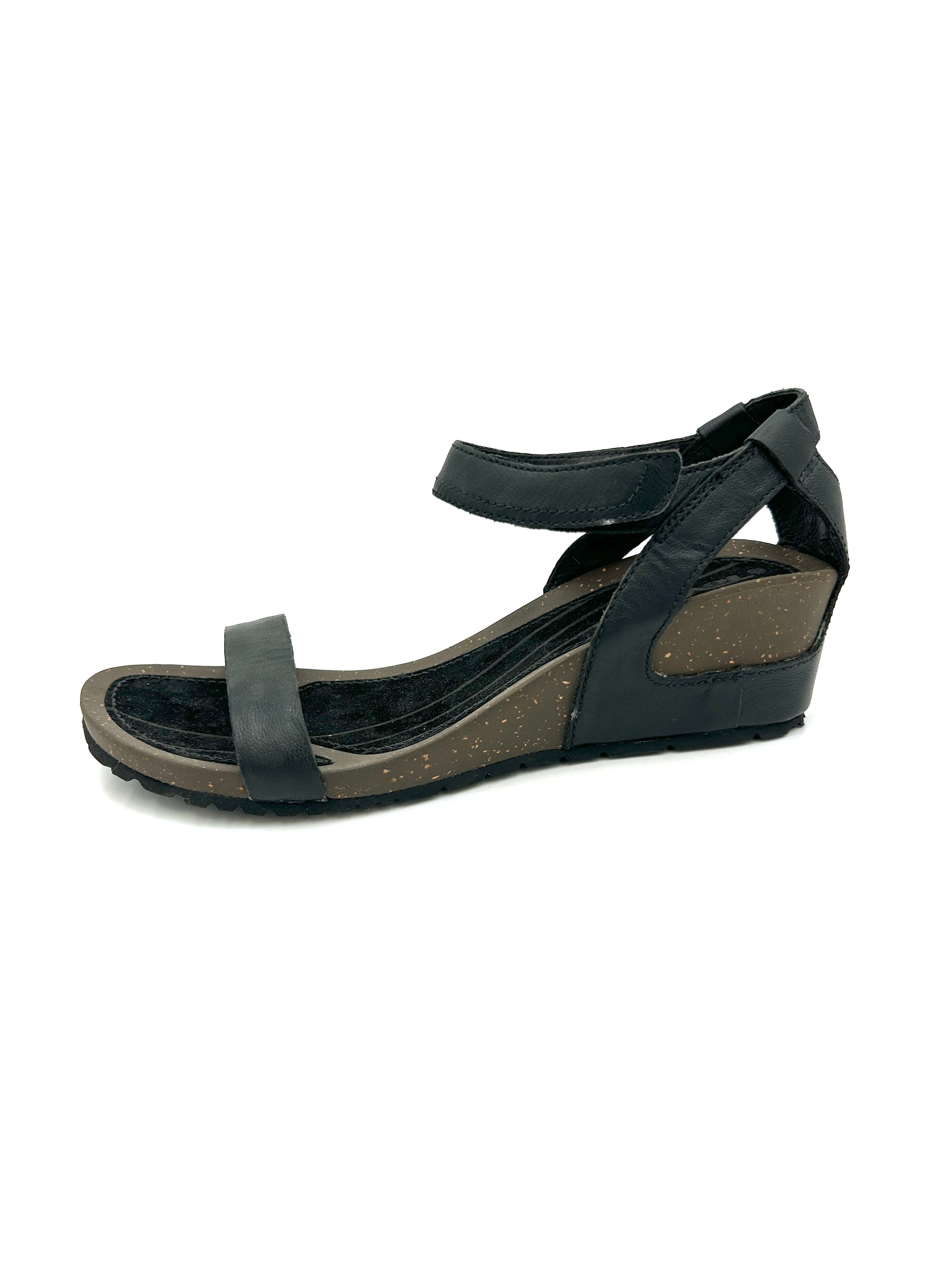 Teva Sandalo Cabrillo wedge in pelle con zeppa e cinturini regolabili - nero - Teva