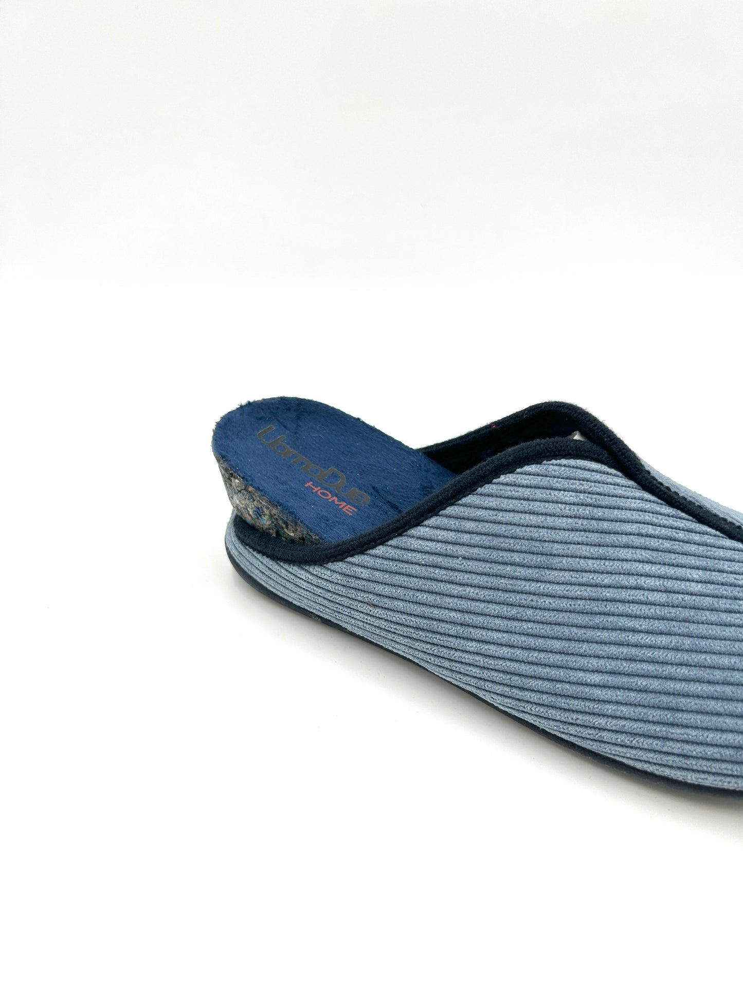 Uomo Due Pantofola Ciabatta chiusa a righe - grigio e blu - Sebastiano Calzature