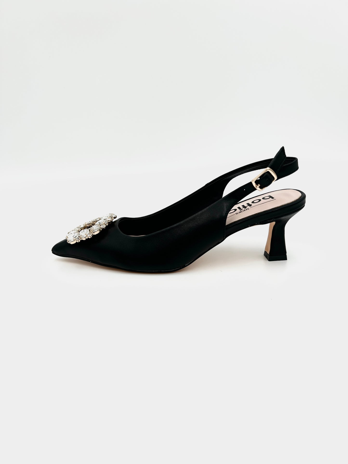 Botticelli Slingback regolabile - nude e nero - Botticelli