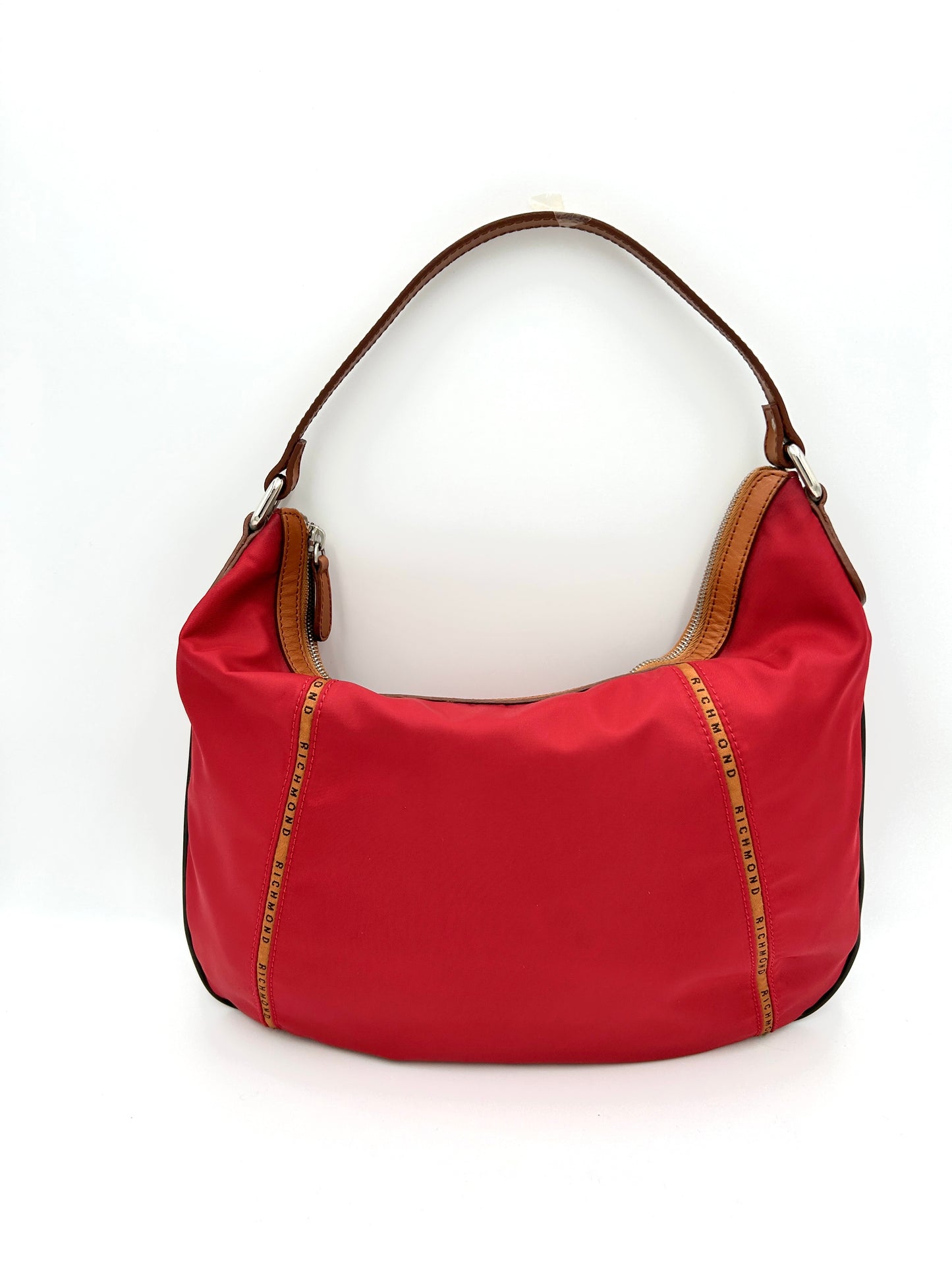 Richmond Borsa da spalla grande Nylon e vera pelle - rosso - richmond