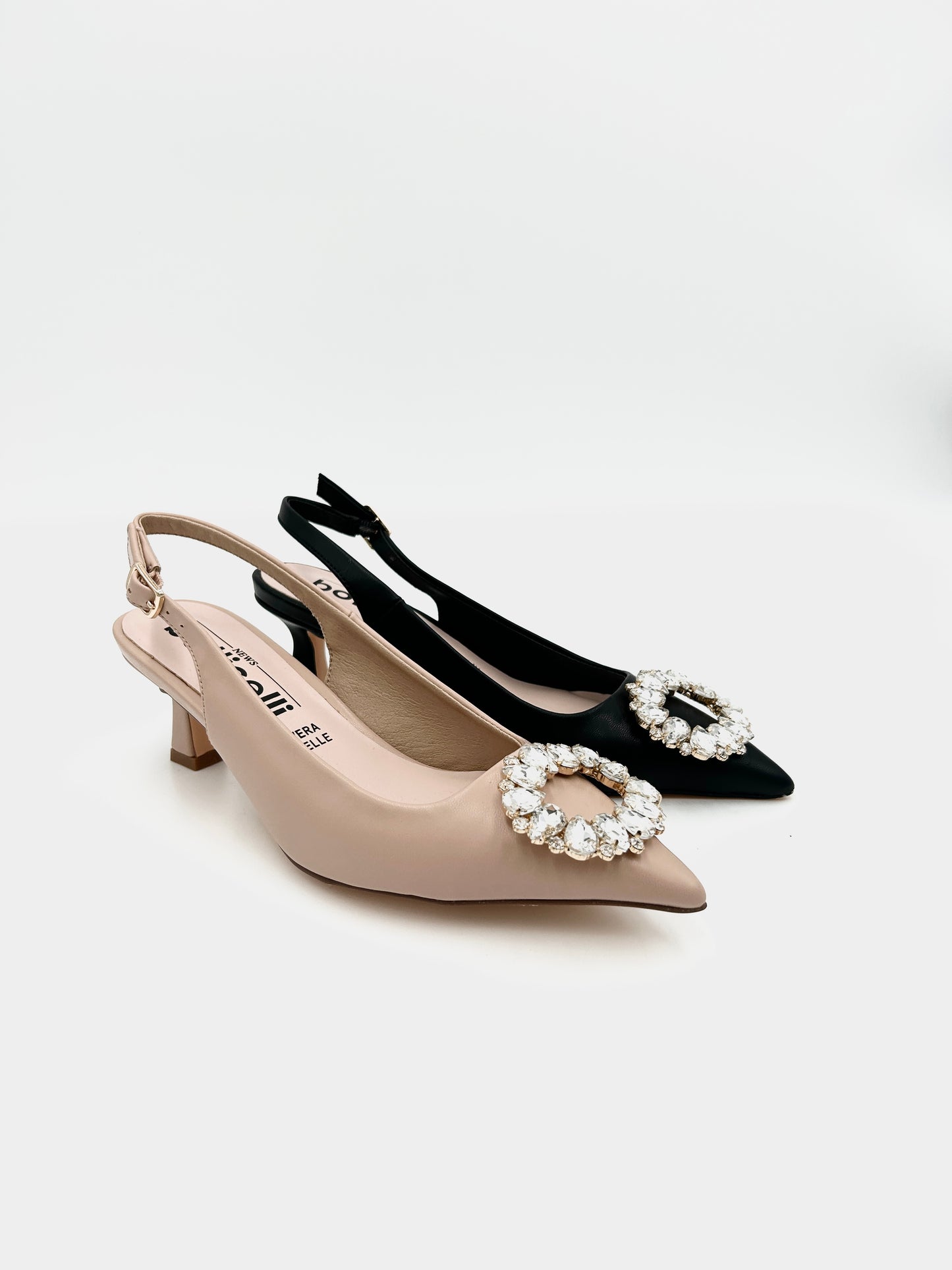 Botticelli Slingback regolabile - nude e nero - Botticelli