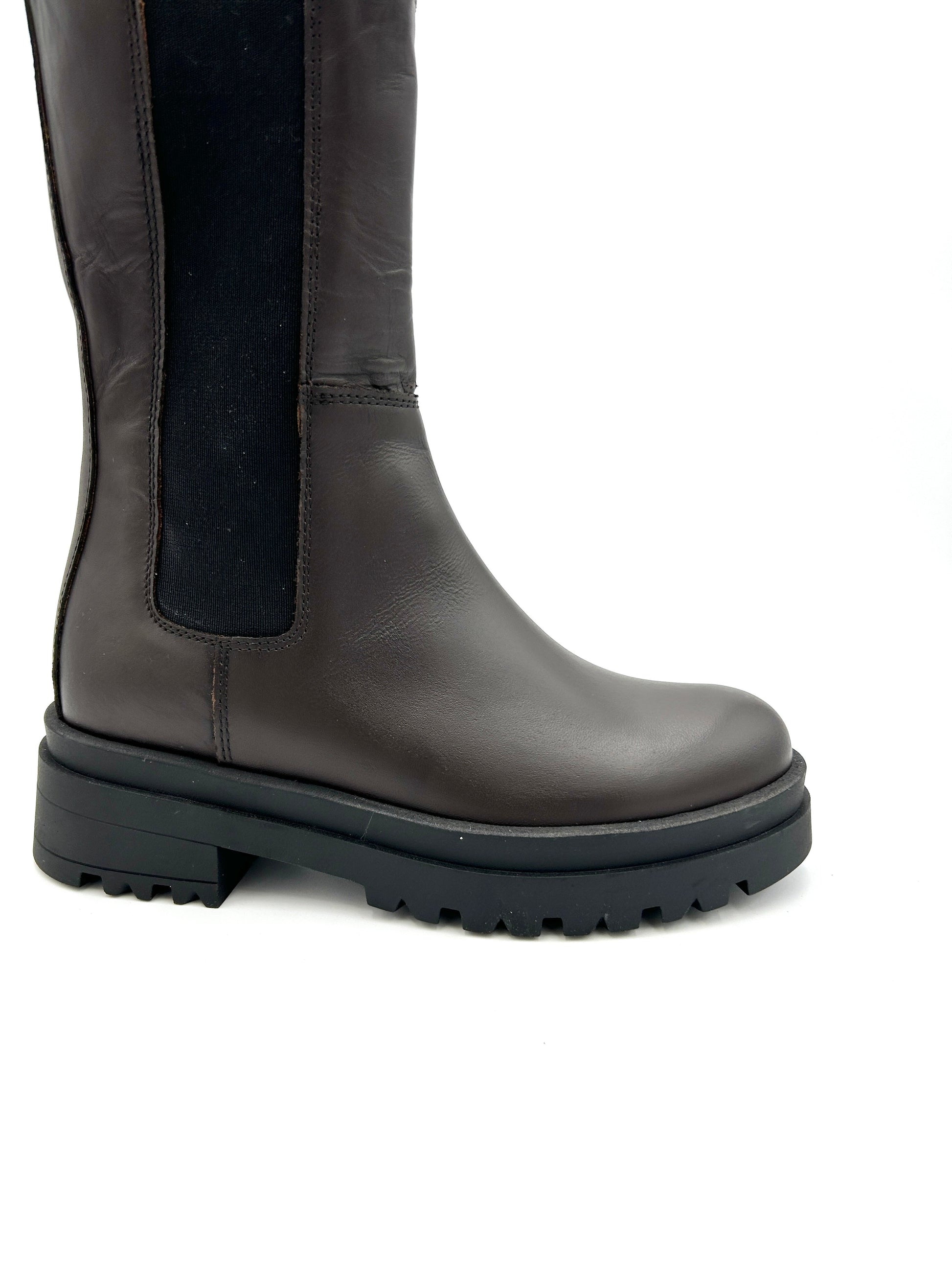 Made in italy Beatles elasticizzato punta tonda - marrone - Made In Italy