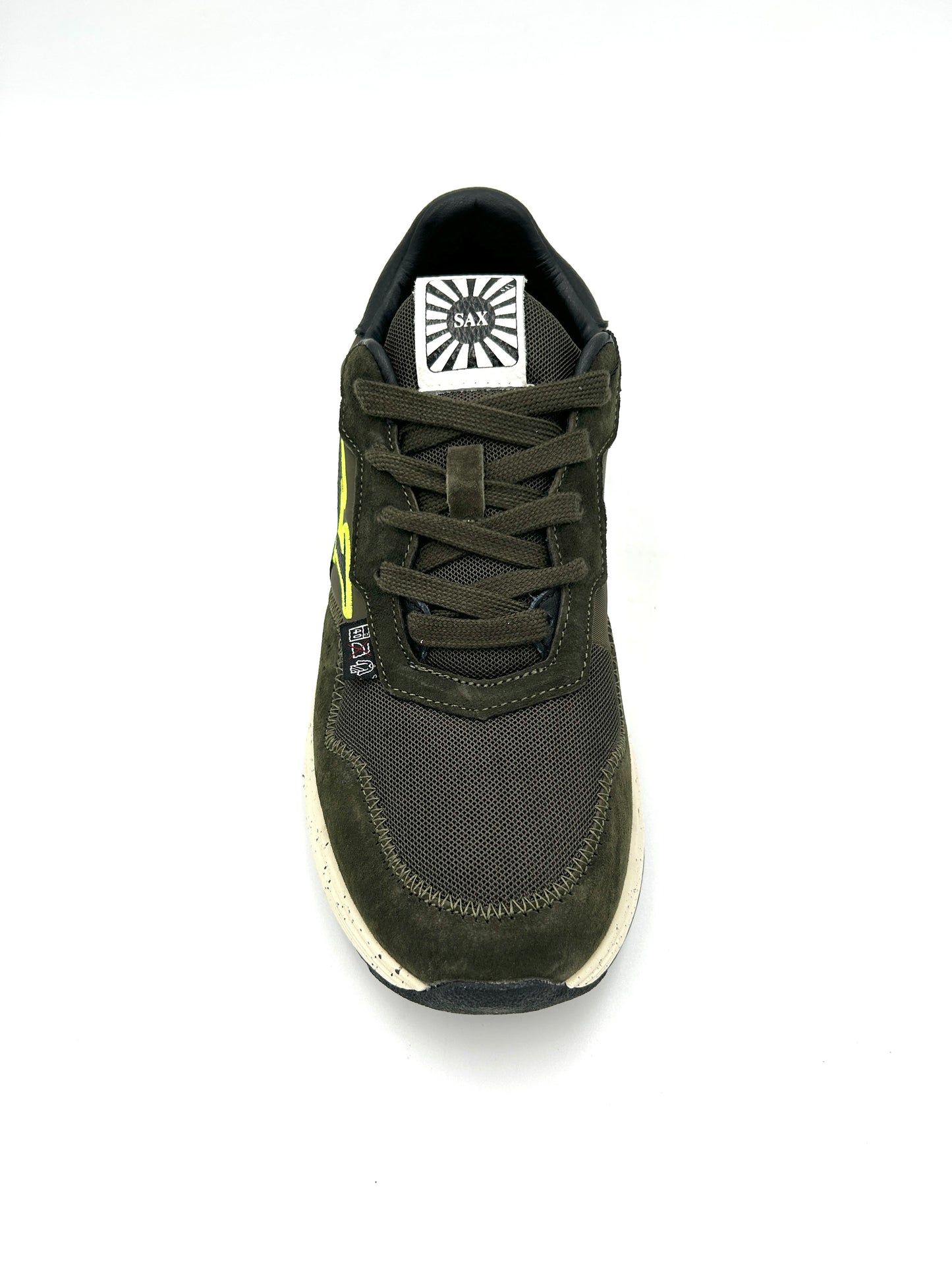 Sax Sneakers uomo Seth SD-LTH in camoscio e tessuto / verde e nero - Sax