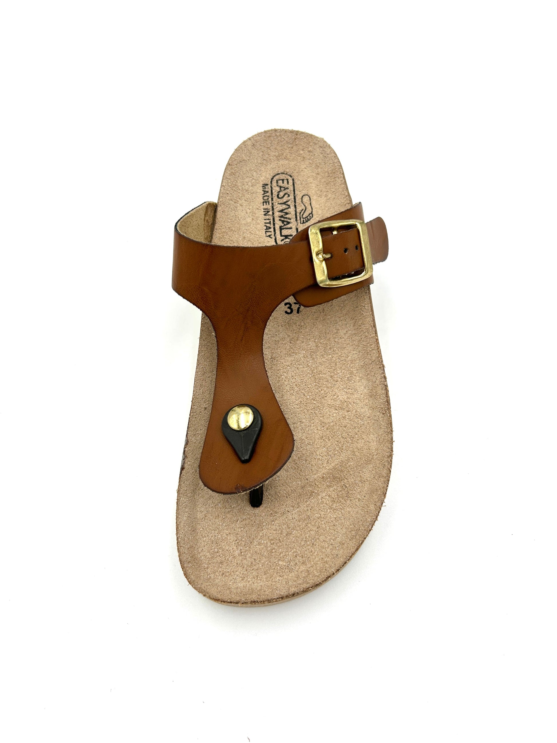 Easy walk Sandalo Platform infradito regolabile / marrone cuoio - easy walk