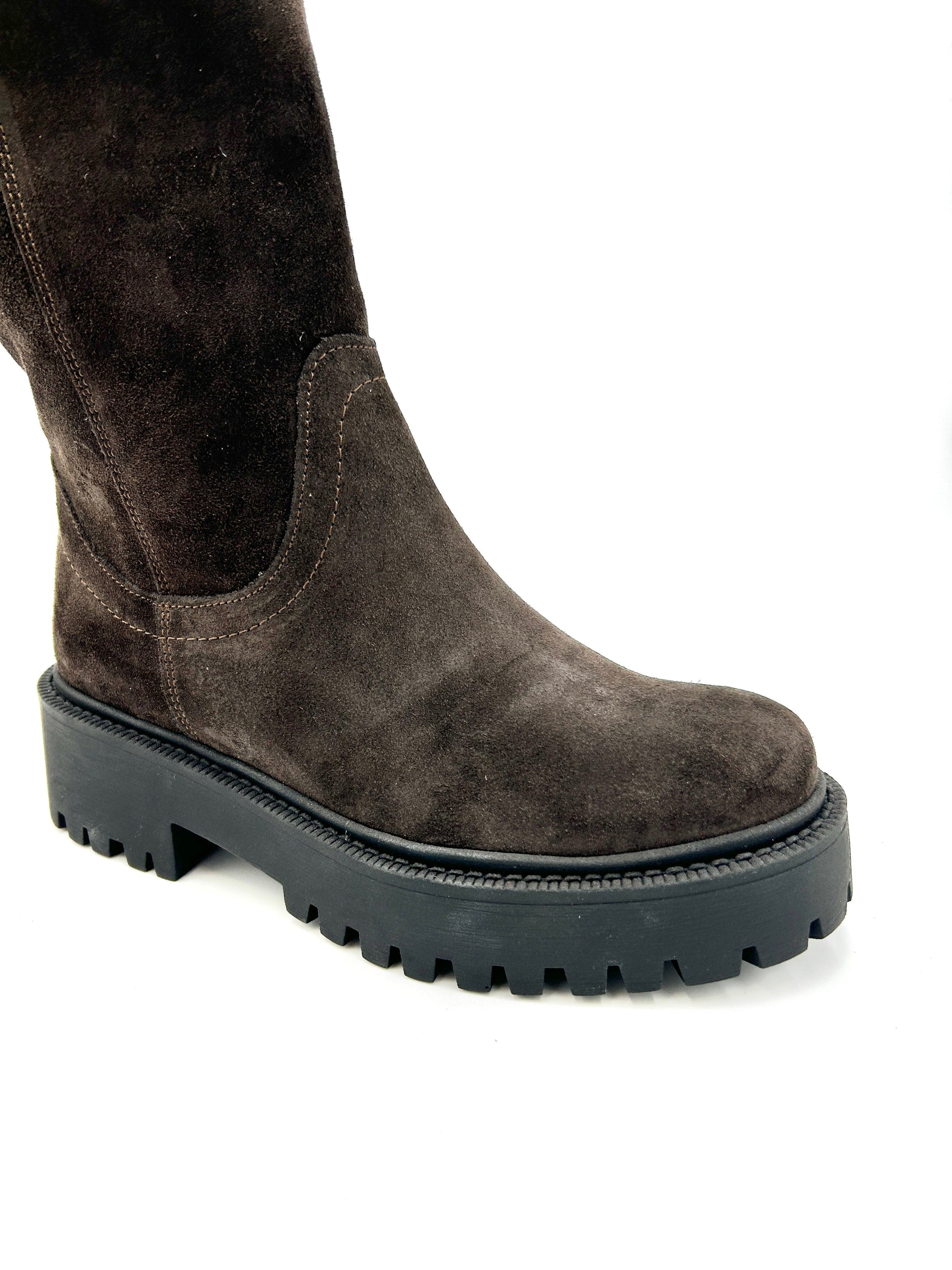 Made in italy Stivale in pelle scamosciata - testa di moro - Made In Italy