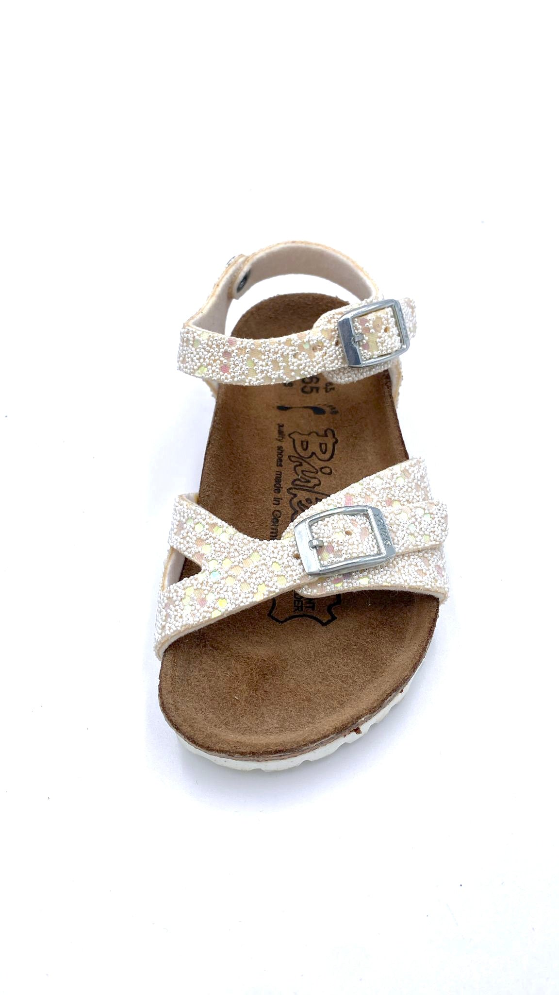 Birkenstock kids Birki’s Tuvalu White glitter points silver - Birkenstock