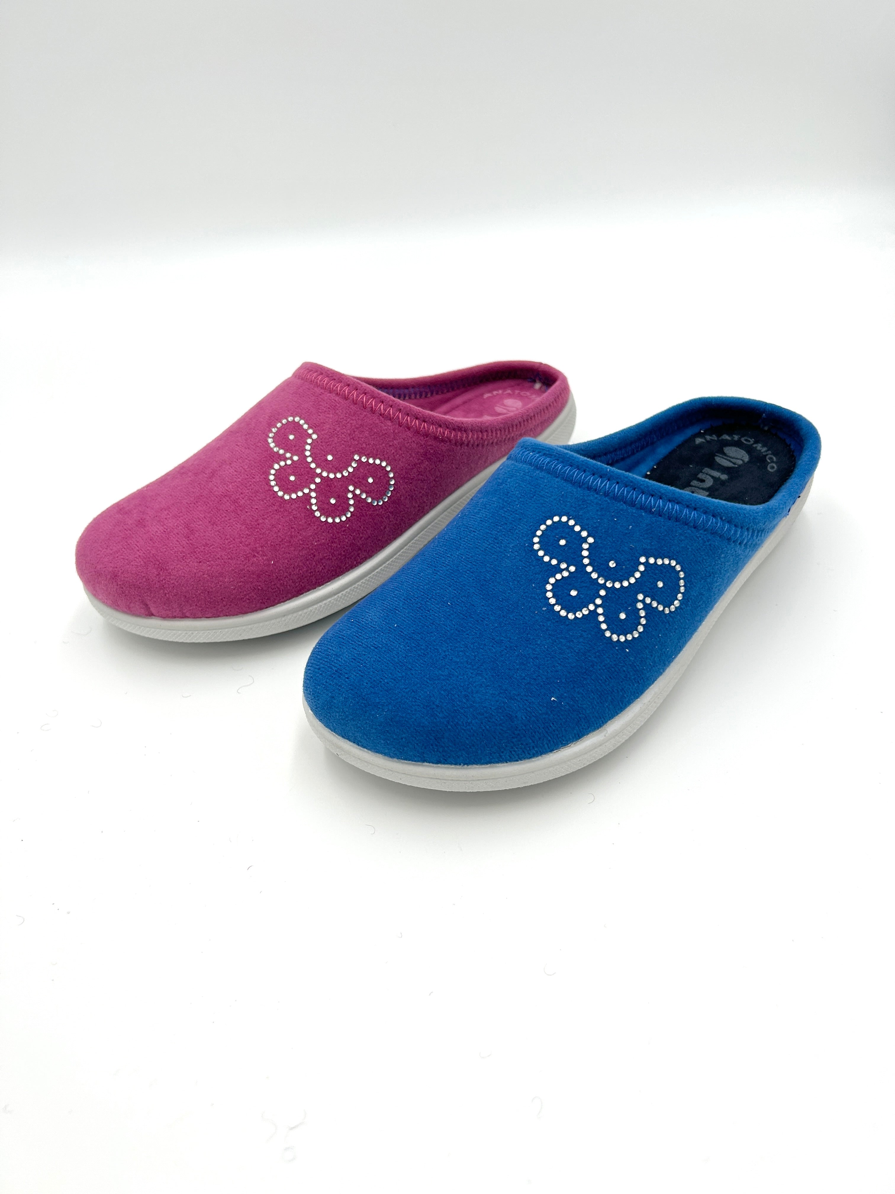 Inblu Pantofola Ciabatta chiusa con applicazioni rosa e celeste Sebastiano Calzature