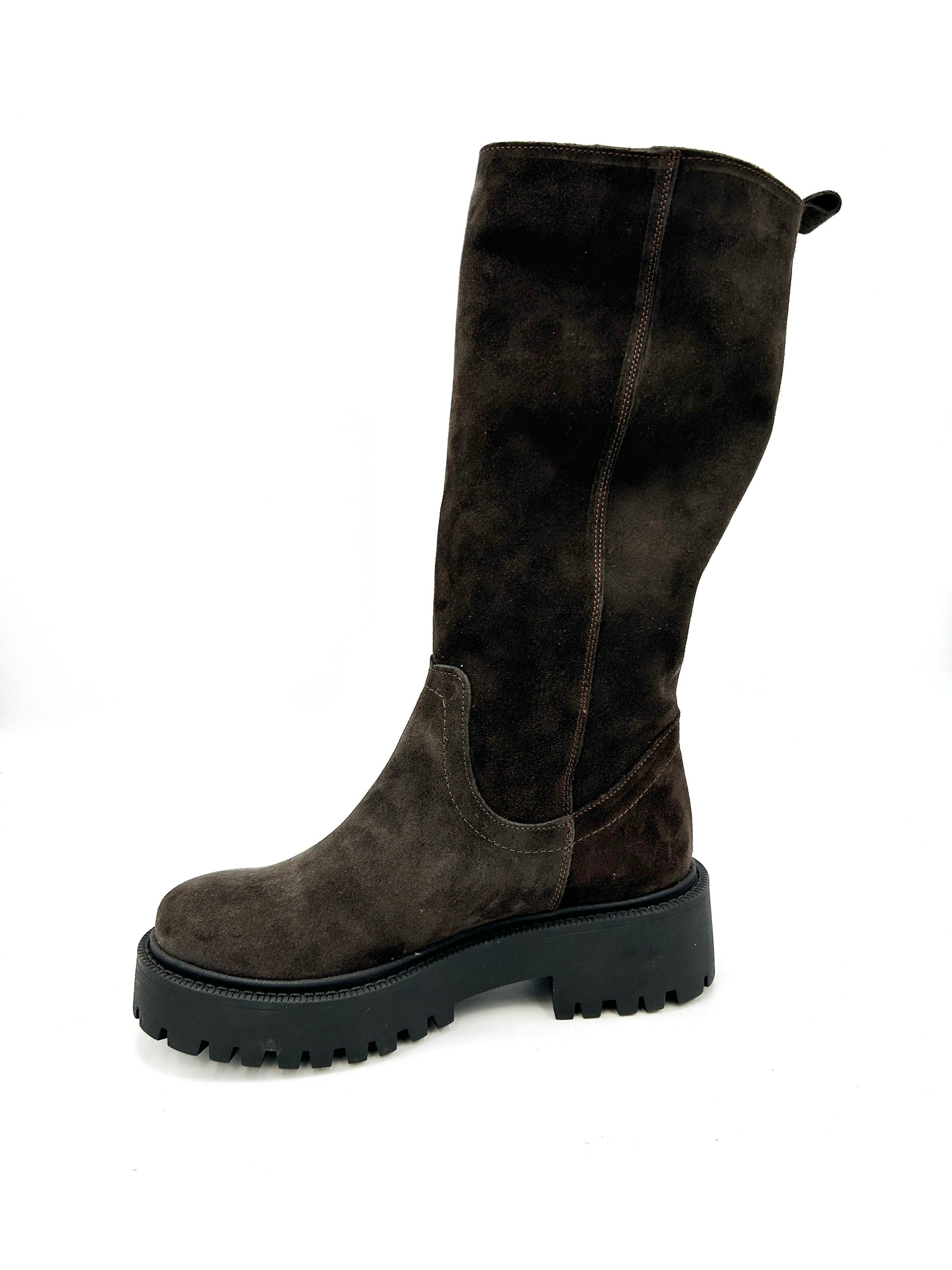 Made in italy Stivale in pelle scamosciata - testa di moro - Made In Italy