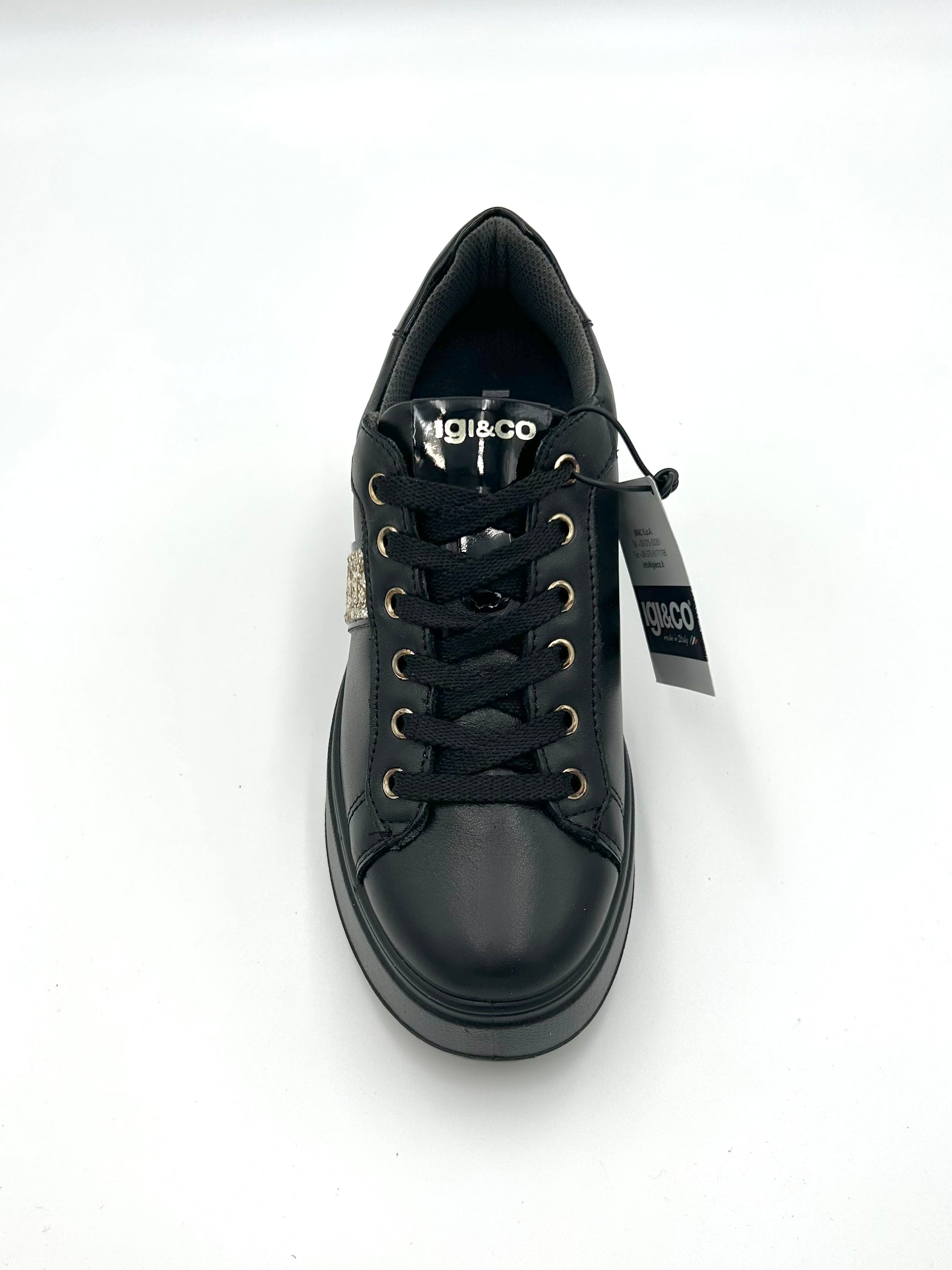 Igi&co Sneakers con zeppa - in pelle nera - Igi&co