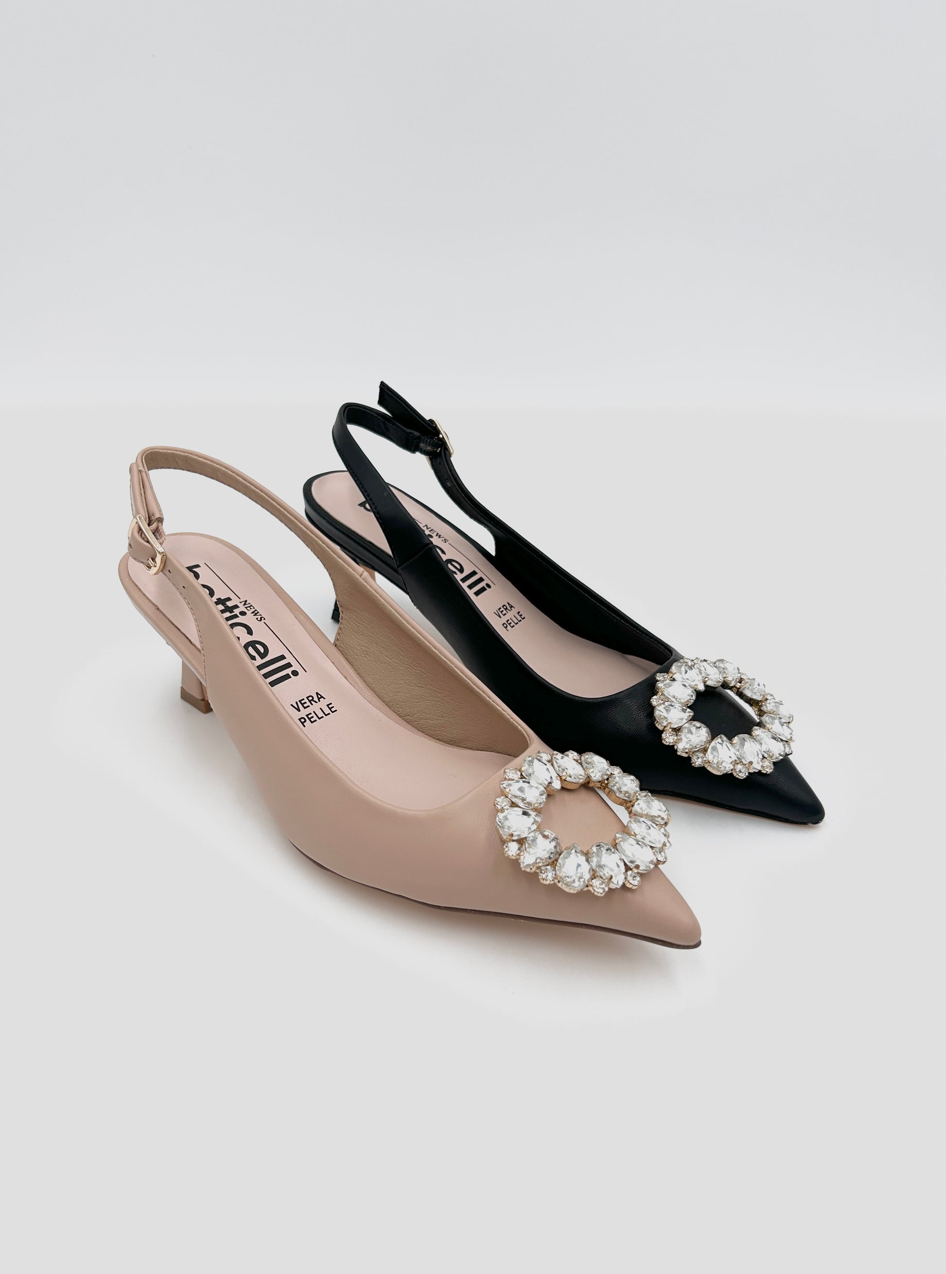 Botticelli Slingback regolabile - nude e nero - Botticelli