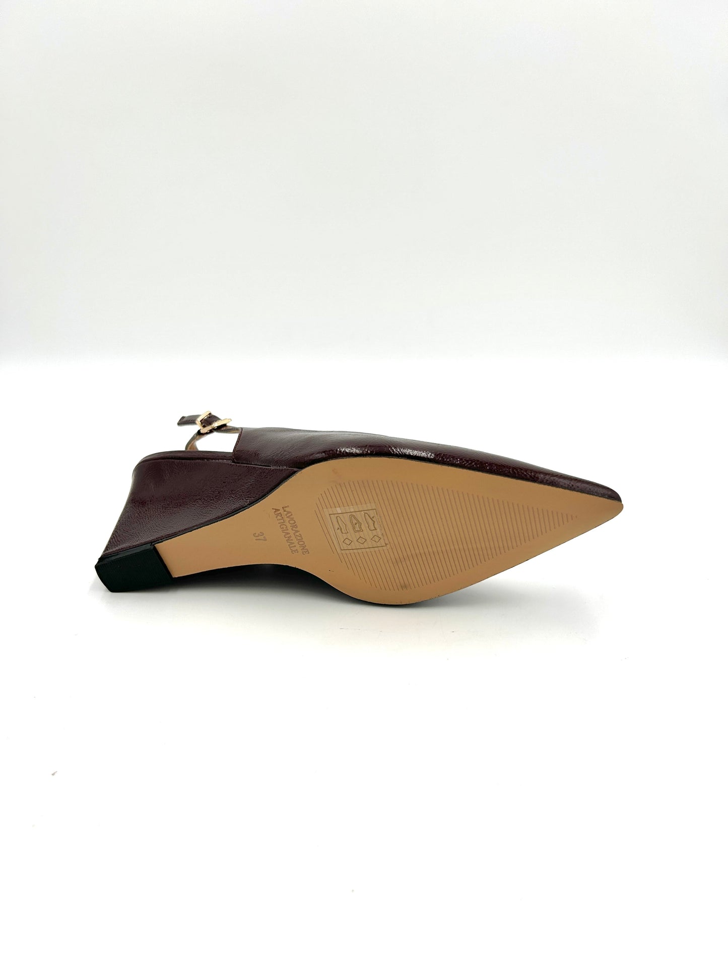Slingback zeppa 8cm, Naplak /Bordeaux (sottopiede memory foam) - crichic