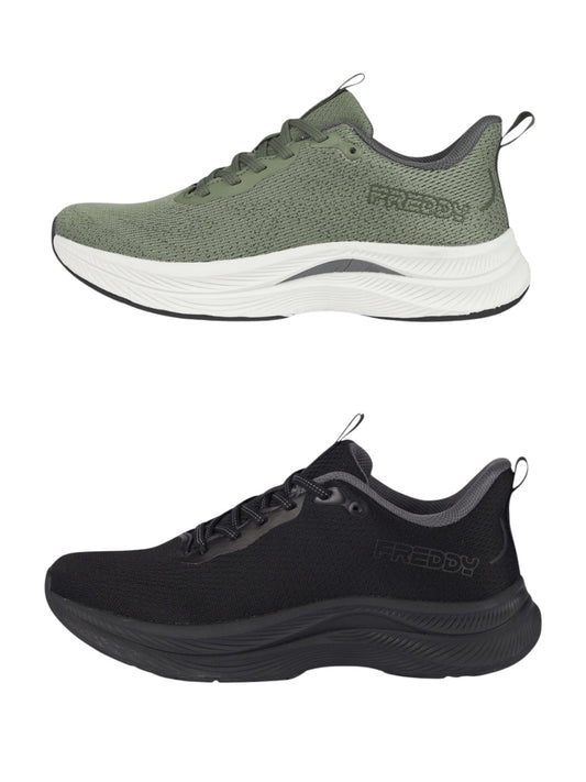 Freddy Sneaker da uomo con lacci , fresca e comoda /Military and Black - Freddy