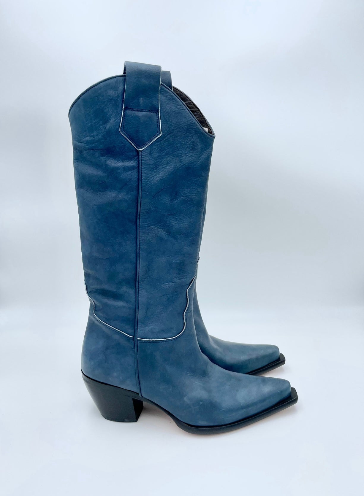 Entourage Made in italy Texano in vera pelle - blu - Made in Italy