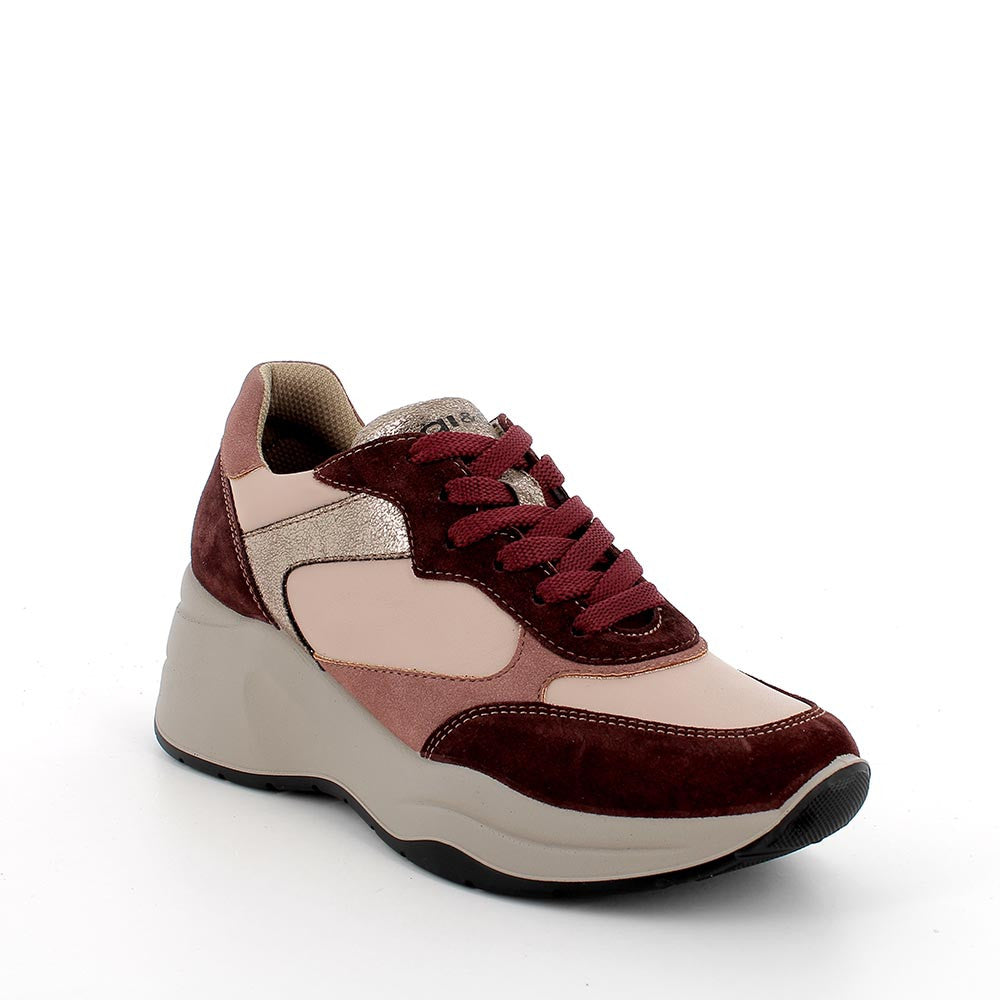 Igi&co Sneakers con zeppa in pelle - Bordeaux / polvere - Igi&co