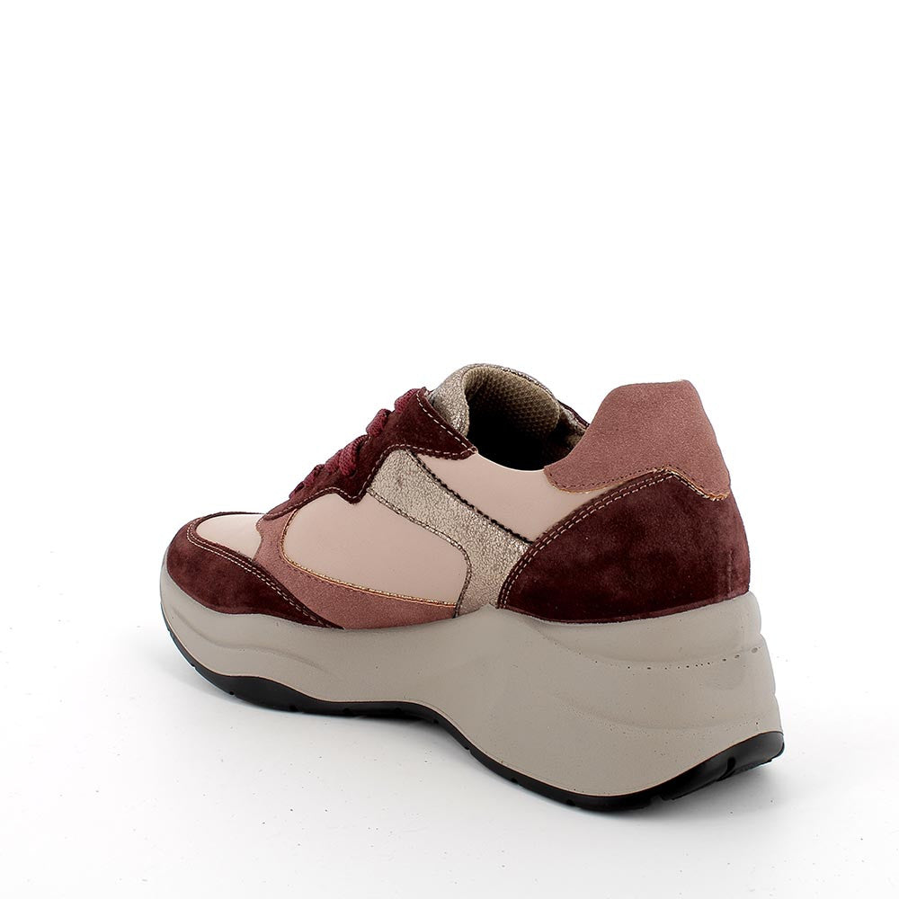 Igi&co Sneakers con zeppa in pelle - Bordeaux / polvere - Igi&co