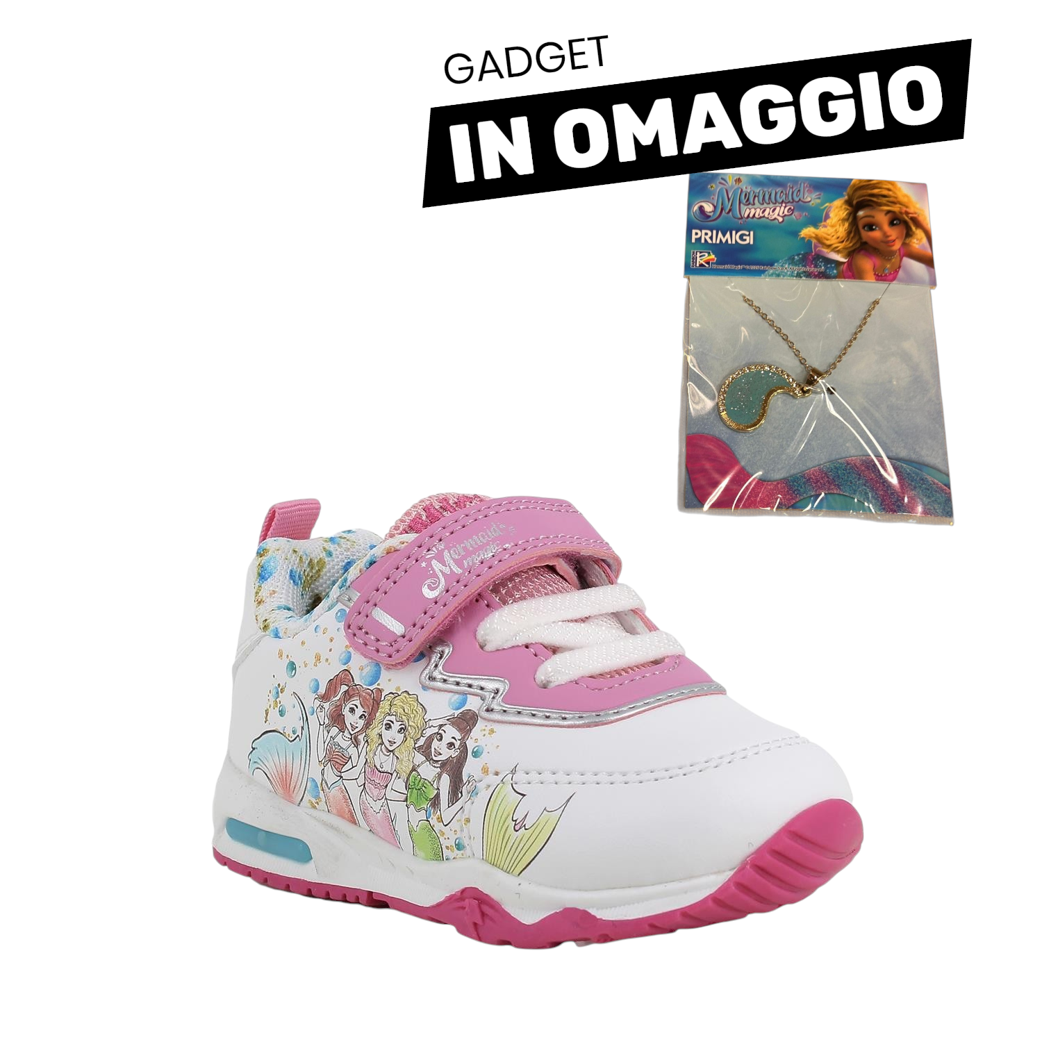 Primigi Sneakers bianca Mermaid magic - chiusura strappo - Primigi