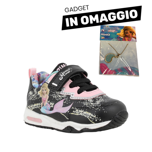 Primigi Sneakers nera Mermaid Magic - chiusura a strappo (con luci) - Primigi