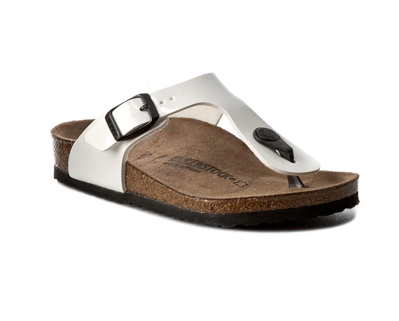 Birkenstock kids Gizeh patent white - Sebastiano Calzature