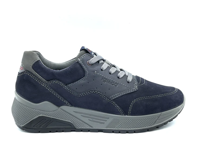 Igi&co Sneakers Nabuk Canyon blu (memory foam) - Igi&co