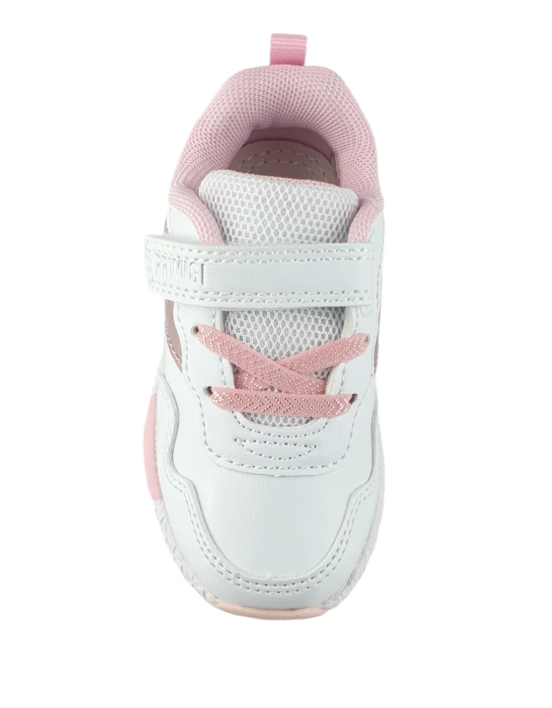 Primigi Sneakers bambina chiusura strappo e lacci finti - bianco rosa - Primigi