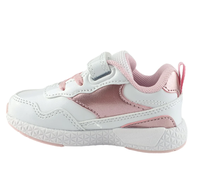 Primigi Sneakers bambina chiusura strappo e lacci finti - bianco rosa - Primigi