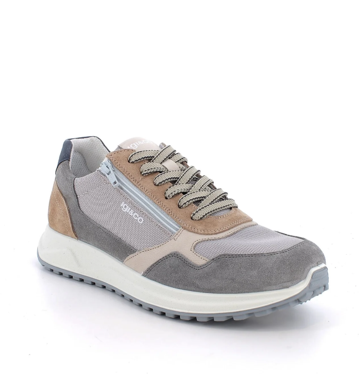 Igi&co Sneakers in rete con lacci e chiusura zip, grigia - Igi&co