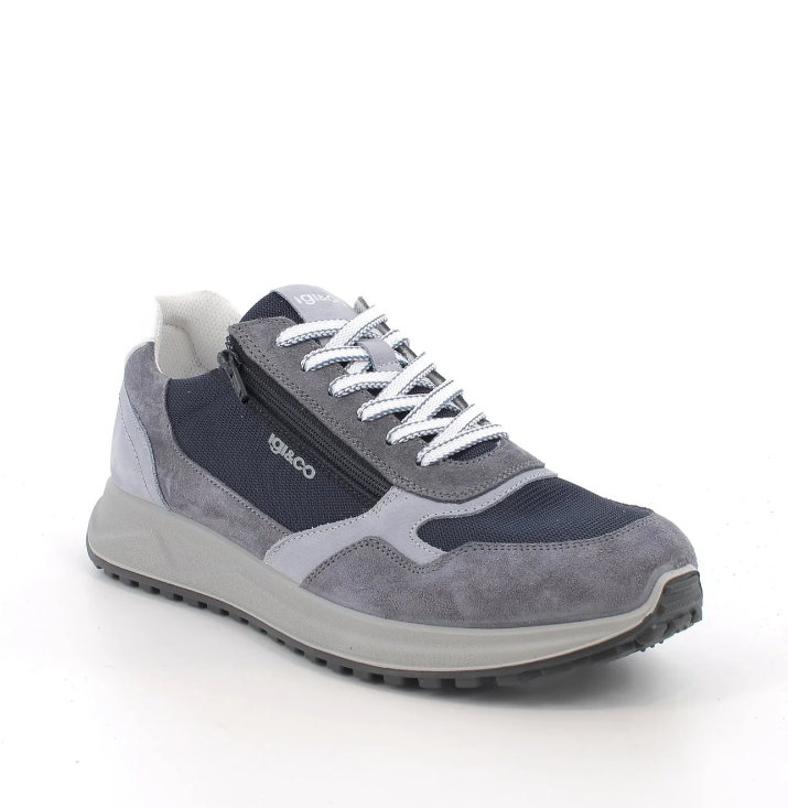 Igi&co Sneakers in rete con lacci e chiusura zip, blu - Igi&co