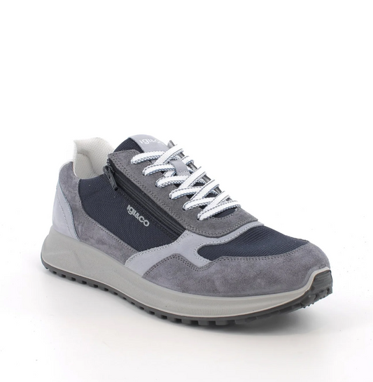 Igi&co Sneakers in rete con lacci e chiusura zip, blu - Igi&co