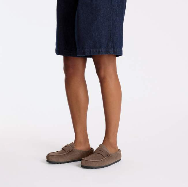 Birkenstock Naples Wrapped Concrete Gray pelle scamosciata /Narrow fit - Birkenstock