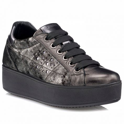 Igi&co Sneakers platform in pelle - grigia - Igi&co