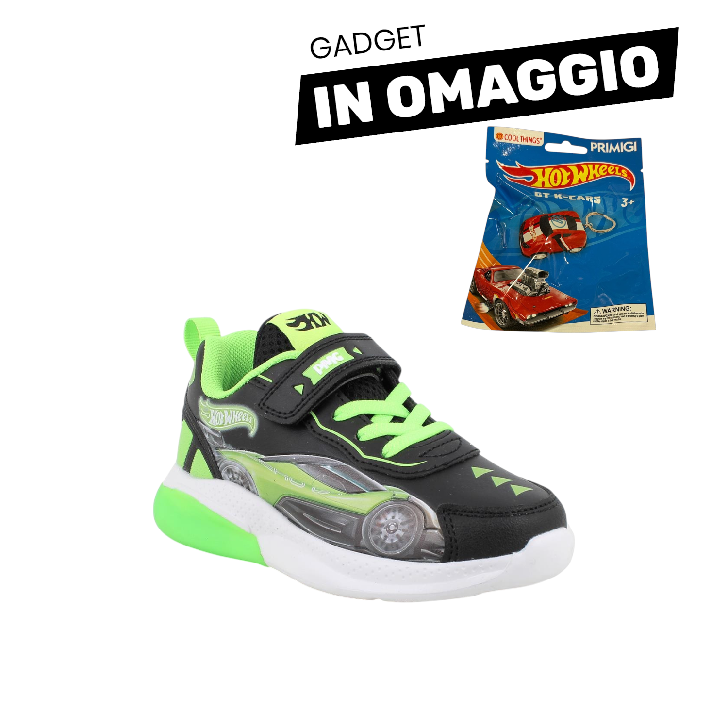 Primigi Sneakers verde e nera Hot Wheels - chiusura a strappo - Primigi