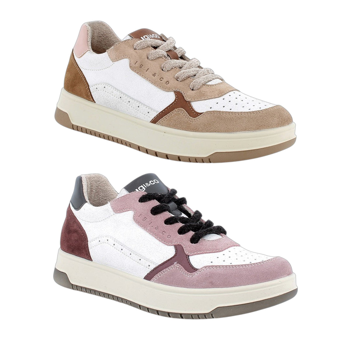 Igi&co Sneakers da donna con lacci /Beige o Rosa - Igi&co