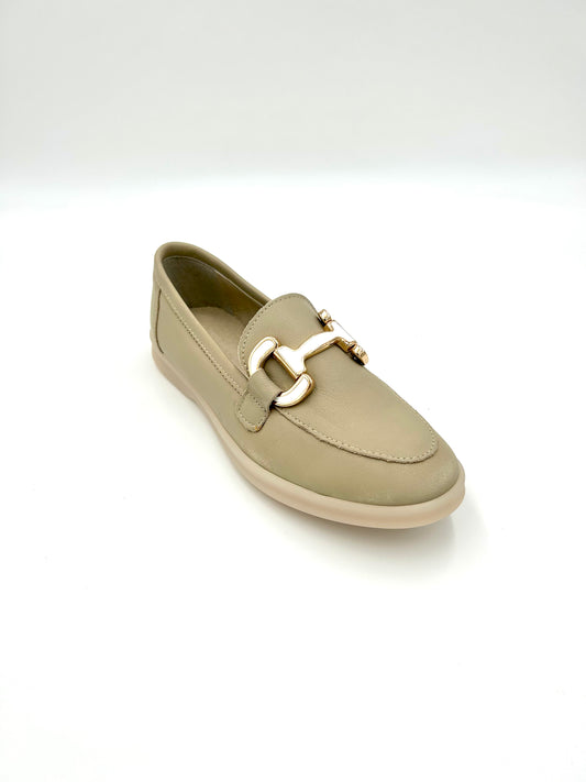 Made in italy Mocassino basso in pelle - beige - Made in Italy