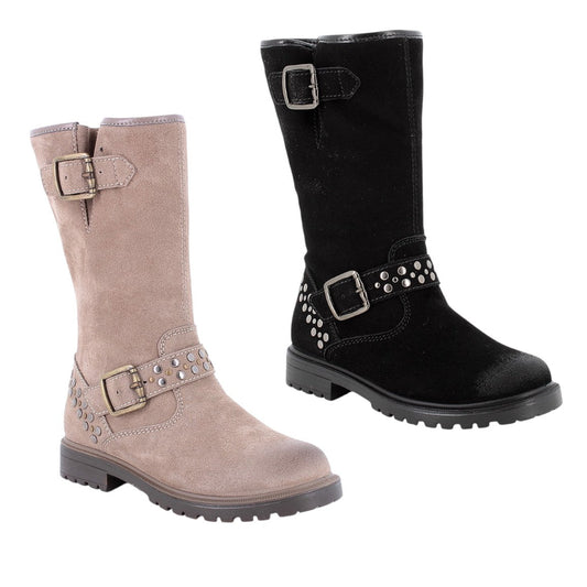 Primigi Stivale da bambina con chiusura zip e borchie / Nero o Marrone - Primigi