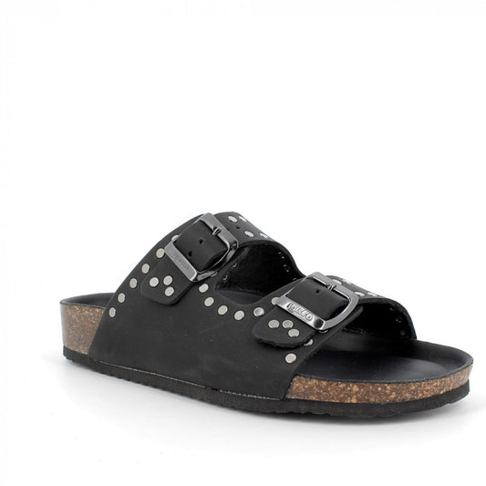 Igi&co sandalo nero in pelle (sottopiede soft) - Igi&co