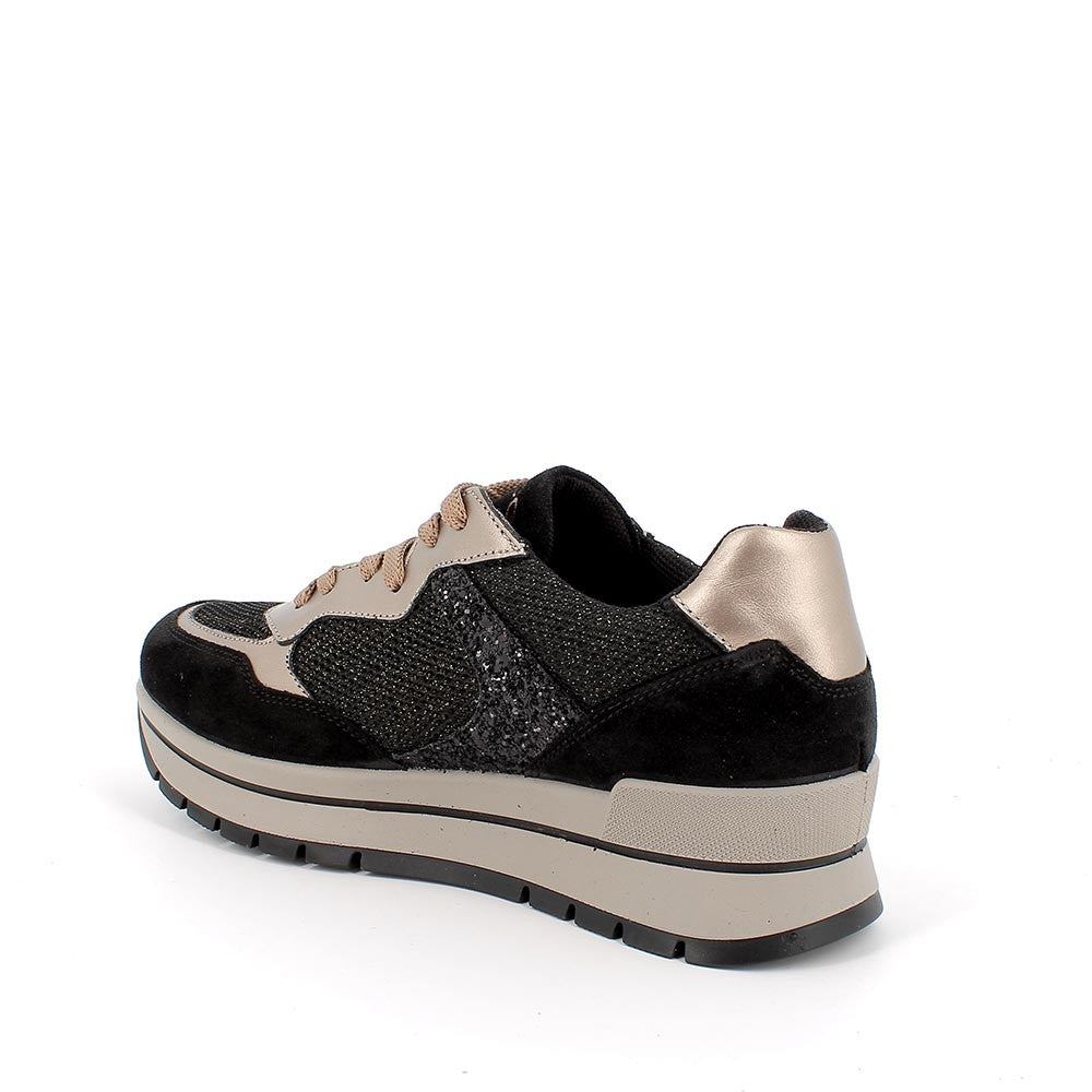 Igi&co Sneaker scamosciata glitter - nera (memory foam) - Igi&co