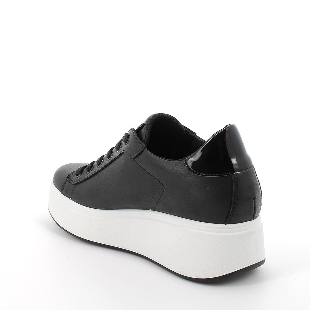 Igi&co Sneakers con zeppa - in pelle nera - Igi&co