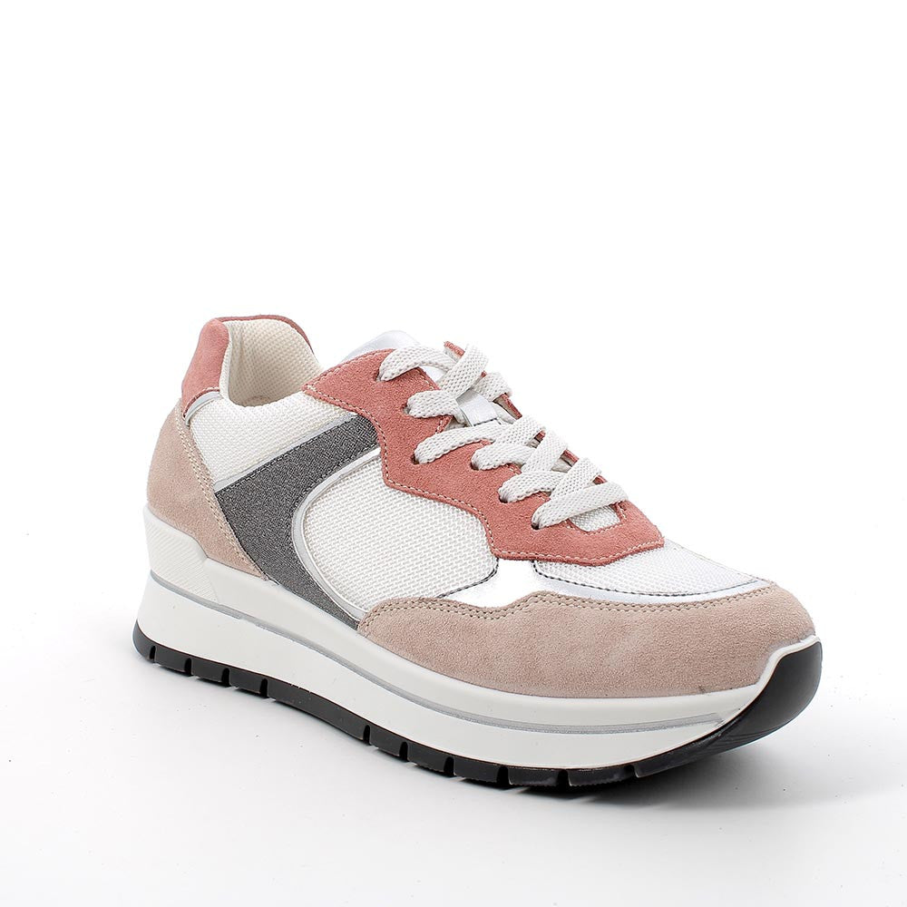 Igi&co Sneakers scamosciata glitter - rosa e bianca - Igi&co