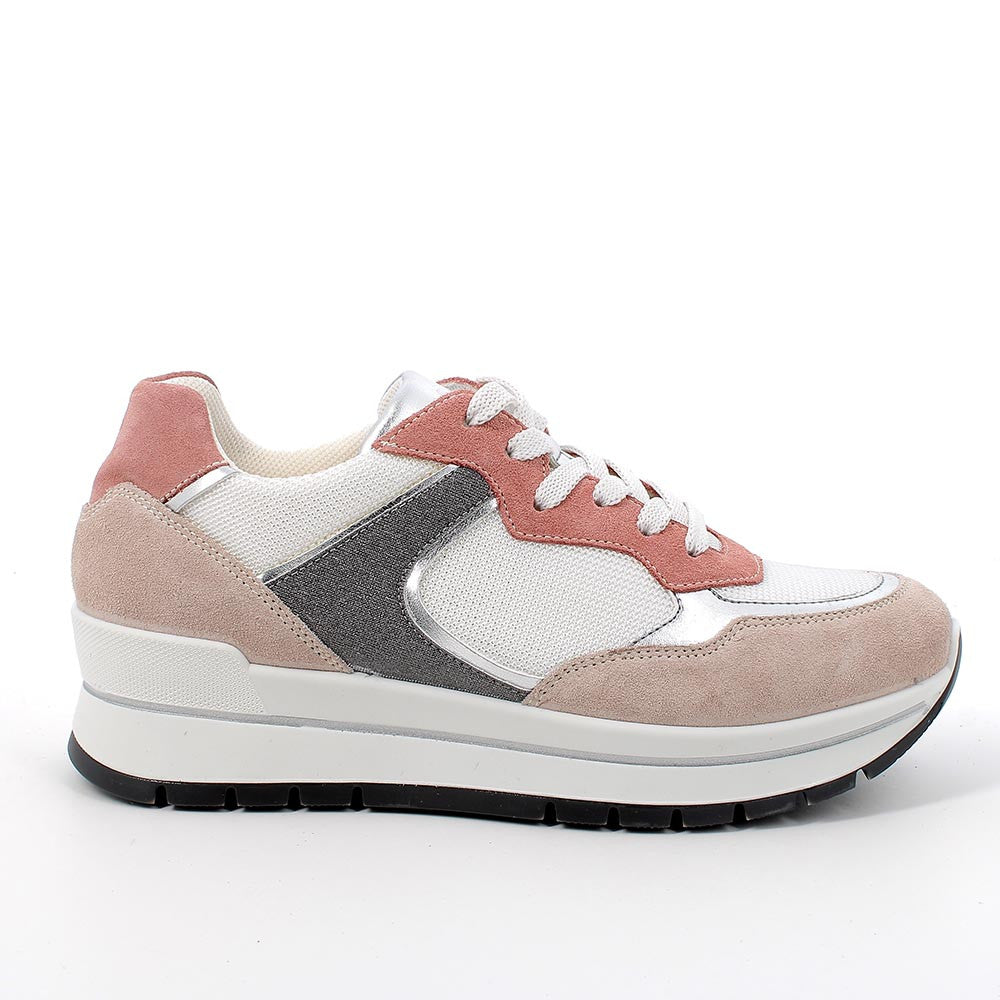 Igi&co Sneakers scamosciata glitter - rosa e bianca - Igi&co