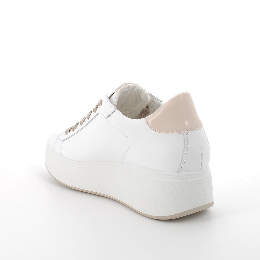 Igi&co Sneakers con zeppa - in pelle bianca - Igi&co