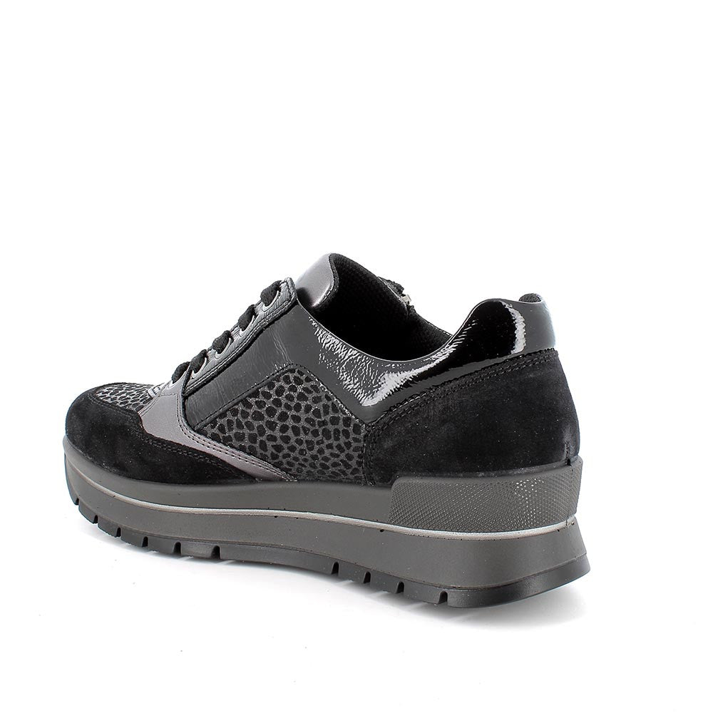 Igi&co Sneakers con zip - in pelle scamosciata nera (memory foam) - Igi&co