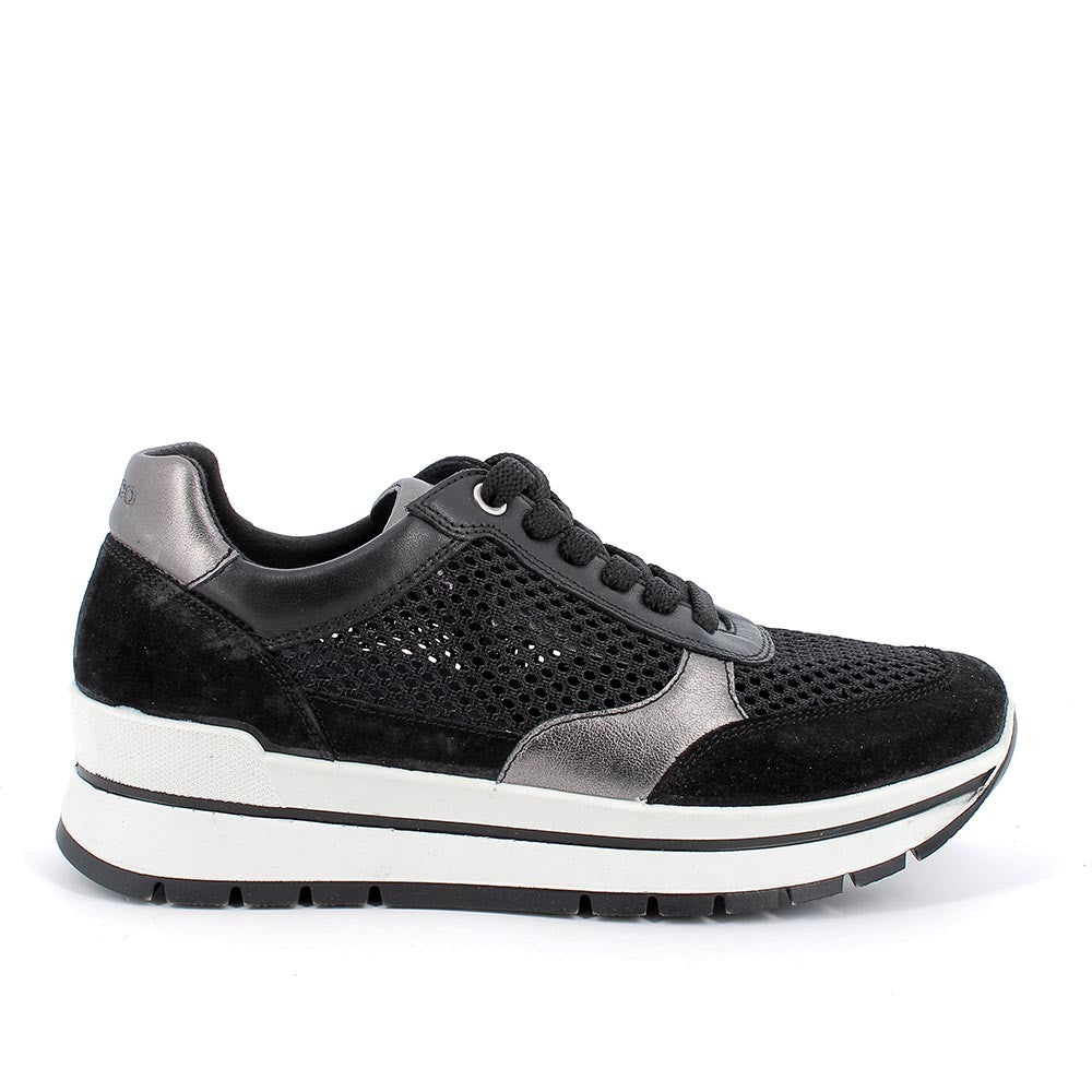 Igi&co Sneakers platform in rete - nero e bianco - Igi&co